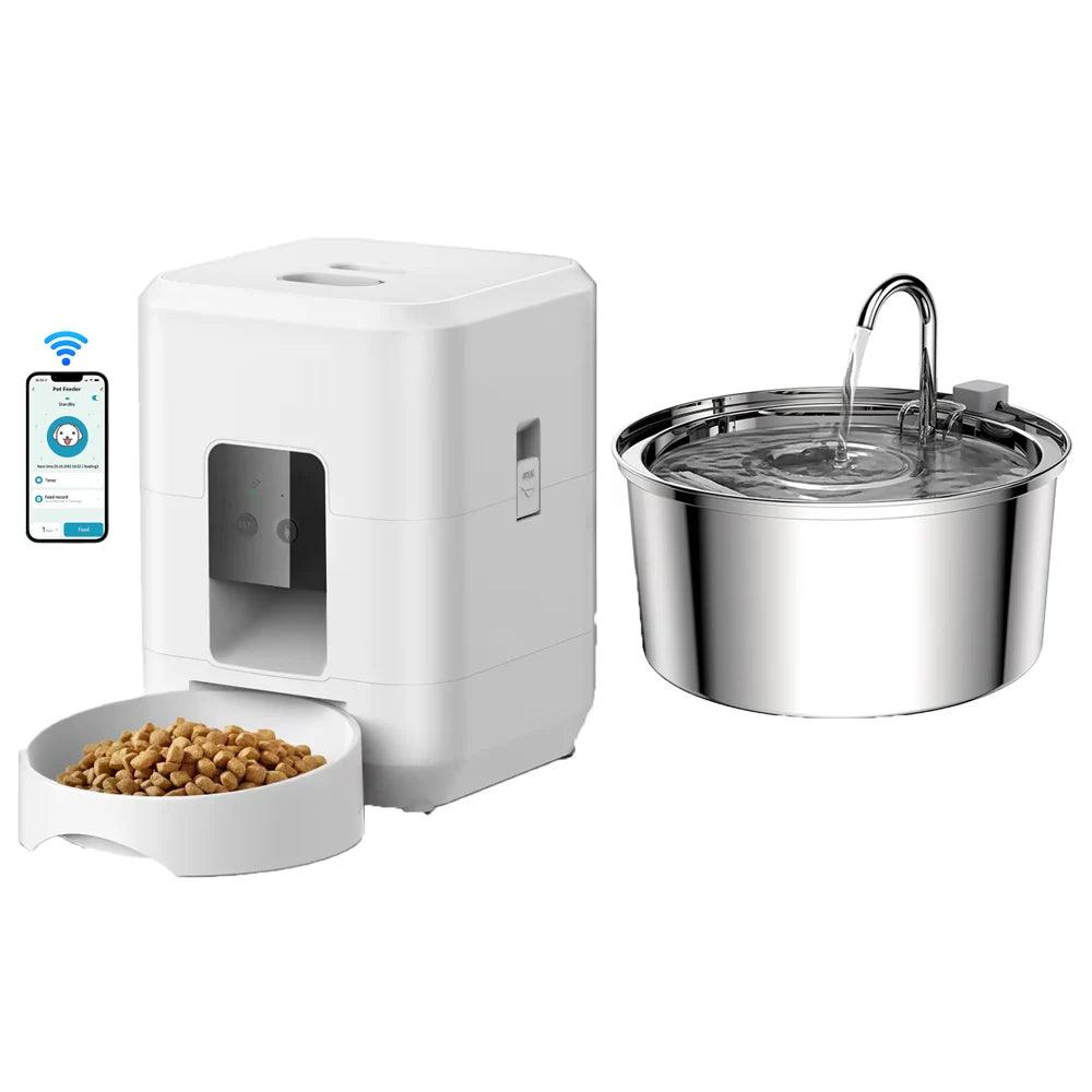 Smart Automatic Pet Feeder & Water Dispenser – 3.5L Food & 2L Water Fountain (WiFi Tuya) - OneSmartZone