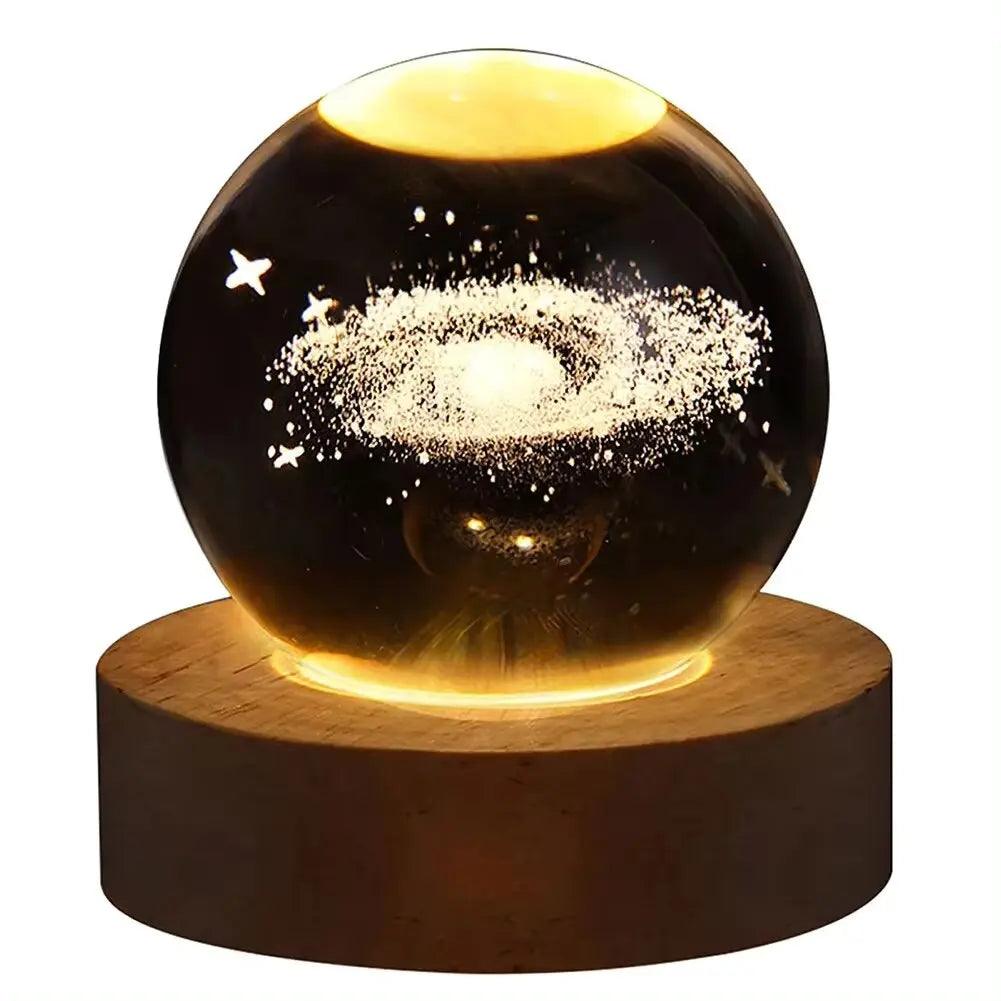 Unique 3D Crystal Ball Lamp with Galaxy & Planetary Projections – USB Night Light Plasma Ball for Cozy Atmosphere - OneSmartZone