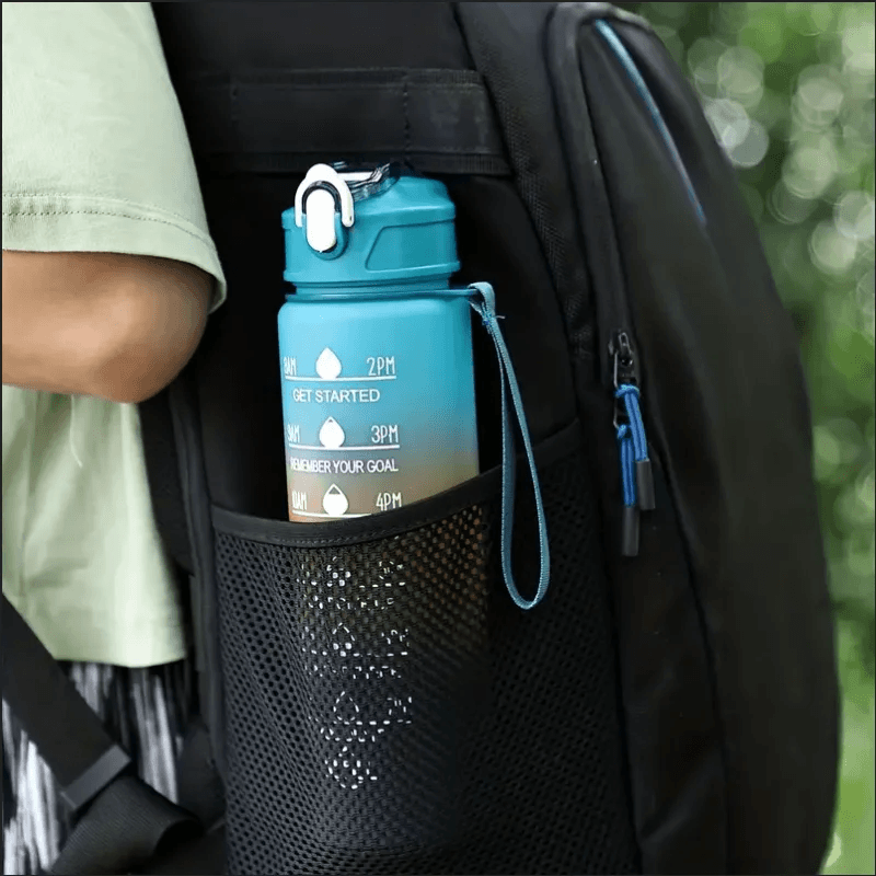 AquaPulse™ – Sports Water Bottle with Time Tracker & Straw - OneSmartZone