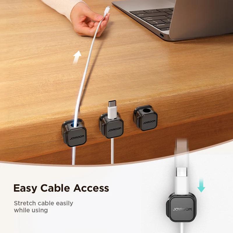 Joyroom Magnetic Cable Organizer – Adjustable Cord Holder for Desk & Wire Management - OneSmartZone