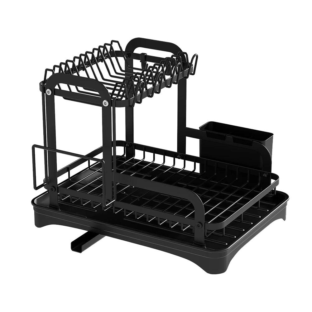 360° Rotating Double-Layer Kitchen Storage & Drying Rack - OneSmartZone