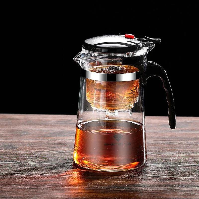 Heat-Resistant Glass Teapot – One-Click Filter Tea Maker & Coffee Pot - OneSmartZone