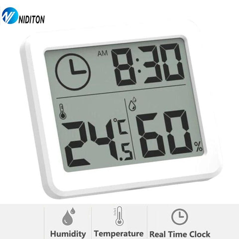 Digital Clock with Temperature & Humidity - Desk & Wall Clock for Home, Kitchen, Office - OneSmartZone