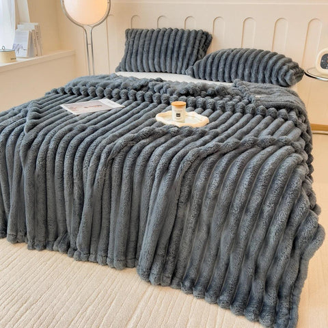 Thick Striped Multifunctional Blanket - OneSmartZone