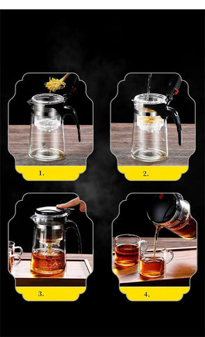 Heat-Resistant Glass Teapot – One-Click Filter Tea Maker & Coffee Pot - OneSmartZone