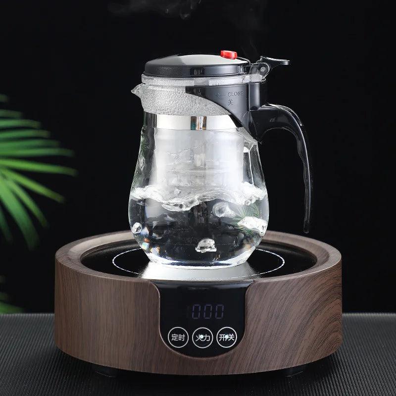 HMLOVE Heat Resistant Glass Teapot – Puer Kettle with Tea Infuser, High Borosilicate Glass, Perfect for Kung Fu Tea Ceremony - OneSmartZone