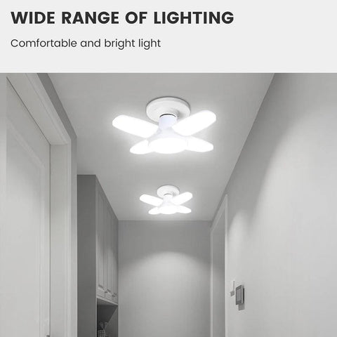 28W Foldable LED Bulb – E27 | 6500K White Light for Home, Warehouse & Garage - OneSmartZone