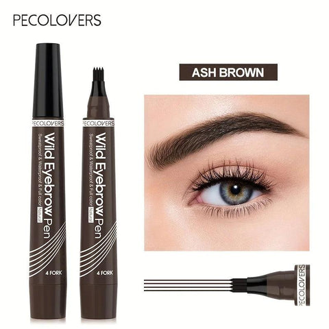 6 Colors Eyebrow Pen - Waterproof 4 Split Tip Eyebrow Tattoo Liquid Pencil - OneSmartZone