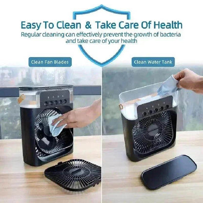 3-in-1 Mini Air Cooler – Portable Fan, Air Conditioner & Humidifier with LED Night Light - OneSmartZone