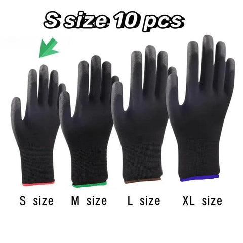 10 Pairs Durable Safety Gloves – Anti-Slip, Wear-Resistant, ESD Protection for Gardening & Woodworking - OneSmartZone