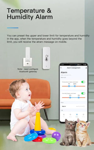 Tuya Smart Temperature & Humidity Sensor Mini – 2023 Upgrade Bluetooth-Compatible Thermometer Hygrometer with APP Remote Control - OneSmartZone