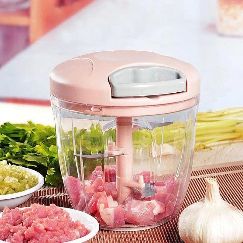 Manual Meat Mincer & Garlic Chopper – 500/900ML Kitchen Crusher for Vegetables, Onion, and Garlic - OneSmartZone