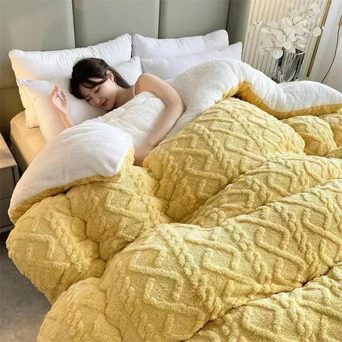 Super Thick Winter Blanket – Artificial Lamb Cashmere Weighted Comforter - OneSmartZone