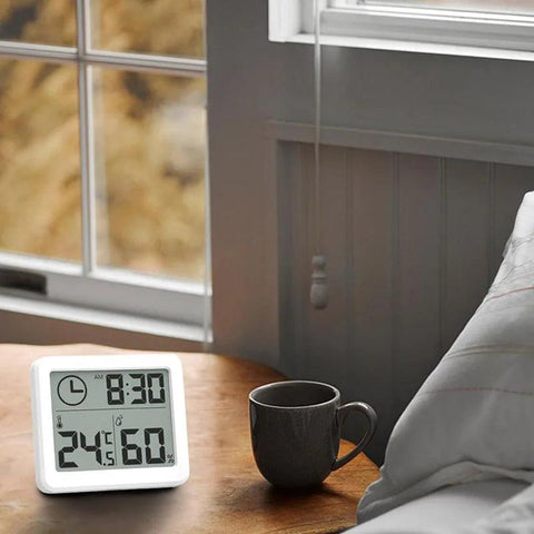 Digital Clock with Temperature & Humidity - Desk & Wall Clock for Home, Kitchen, Office - OneSmartZone