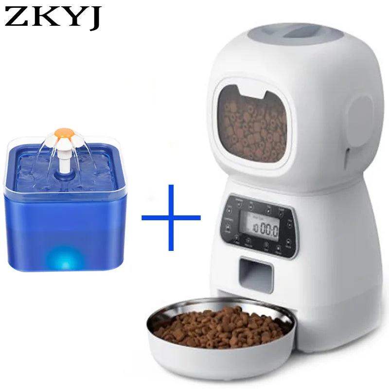 Smart Automatic Pet Feeder & Water Dispenser – 3.5L Food & 2L Water Fountain (WiFi Tuya) - OneSmartZone