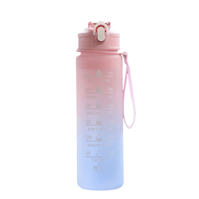 AquaPulse™ – Sports Water Bottle with Time Tracker & Straw - OneSmartZone