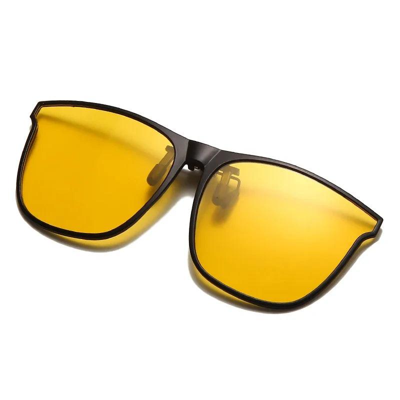 Polarized Clip-On Sunglasses – Anti-Glare, Night Vision, Vintage Square - OneSmartZone