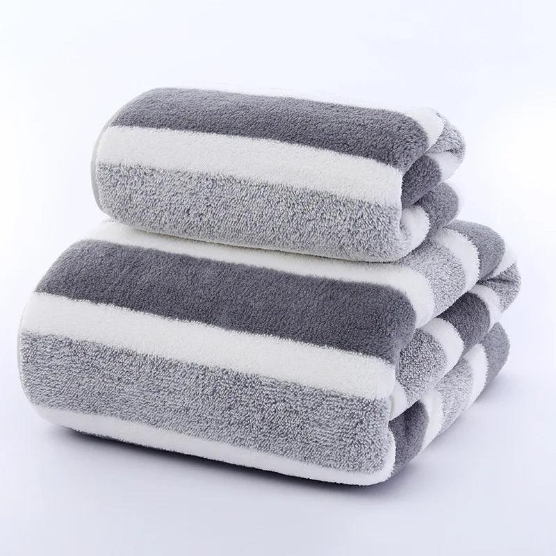 Striped Pattern Towel Set – Soft & Absorbent - OneSmartZone