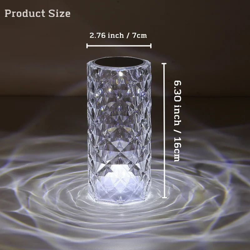 16-Color Crystal Table Lamp – Touch & Remote-Controlled LED Night Light - OneSmartZone