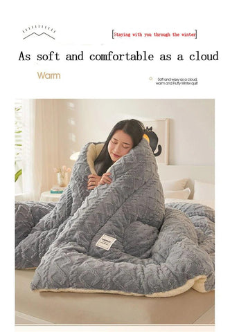 Super Thick Winter Blanket – Artificial Lamb Cashmere Weighted Comforter - OneSmartZone