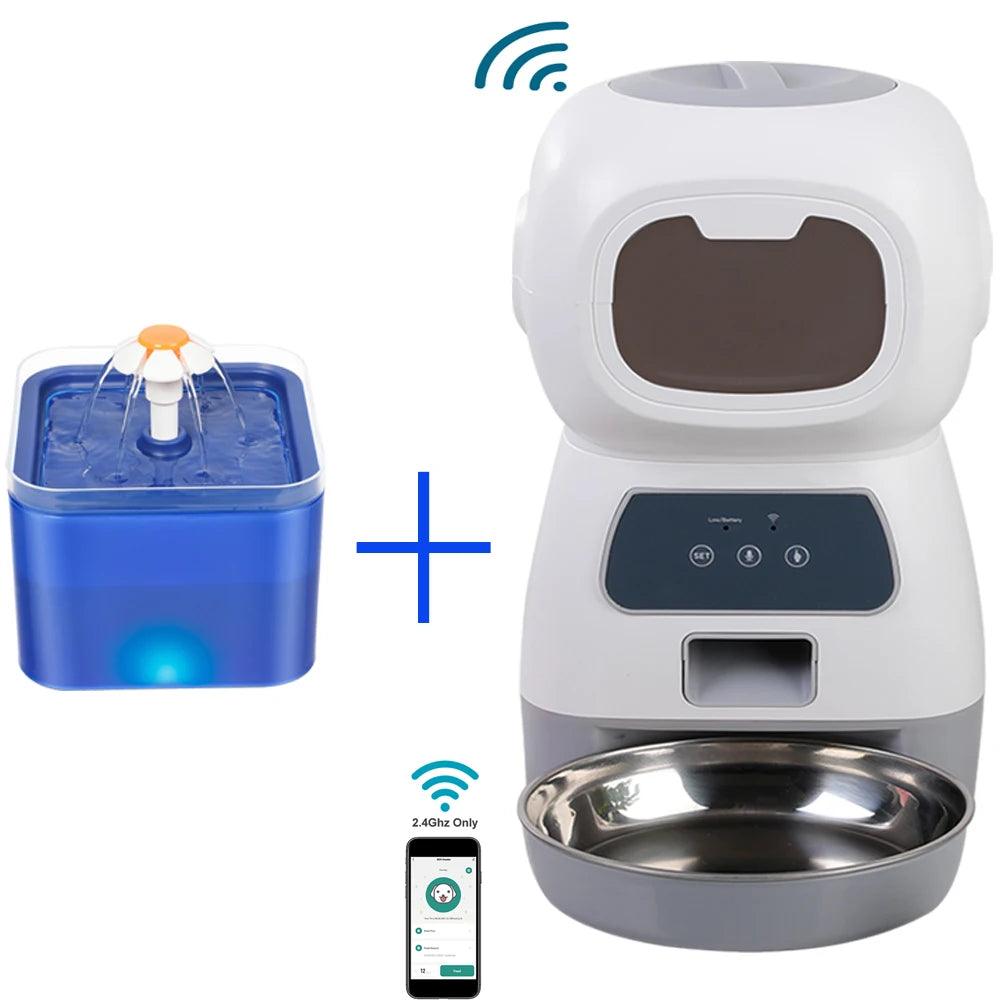 Smart Automatic Pet Feeder & Water Dispenser – 3.5L Food & 2L Water Fountain (WiFi Tuya) - OneSmartZone