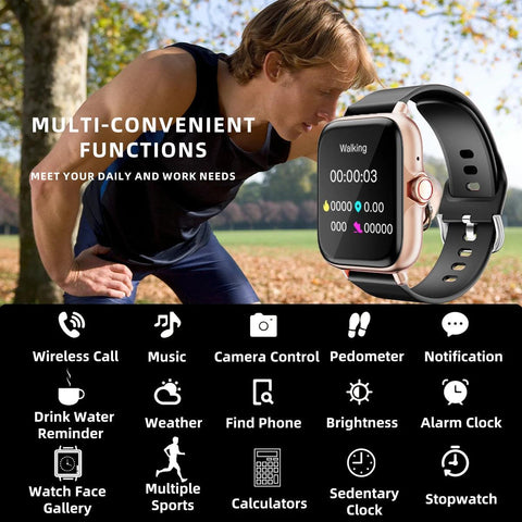 AquaSync™ 1.83'' Waterproof Smartwatch with Call & Health Tracking - OneSmartZone