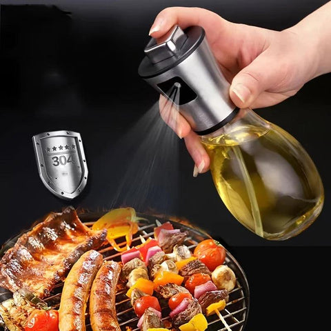 200ML Stainless Steel Oil Spray Bottle – Cooking & Air Fryer Oil Sprayer - OneSmartZone