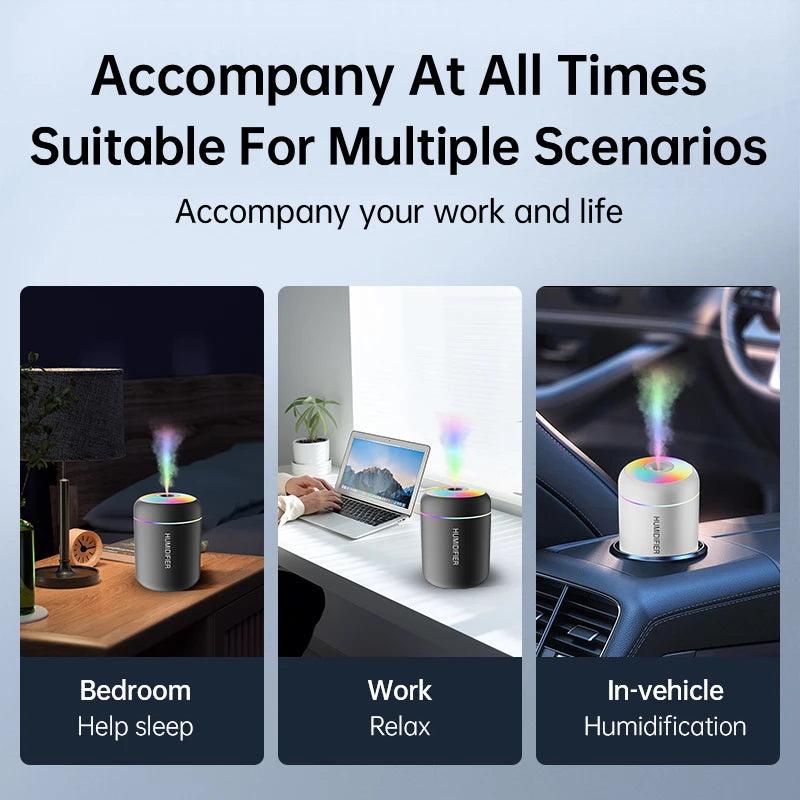 180ML Mini USB Air Humidifier & Aroma Diffuser – Essential Oil Purifier for Home & Car - OneSmartZone