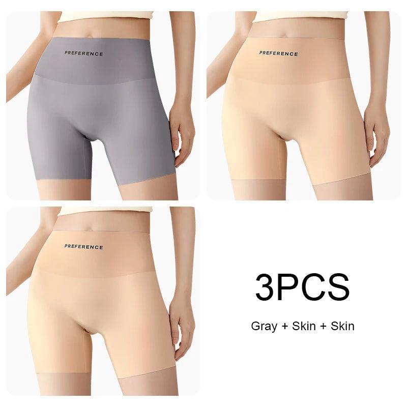 3PCS Plus-Size Protective Seamless Shorts – Ice Silk Safety Shorts for Women - OneSmartZone