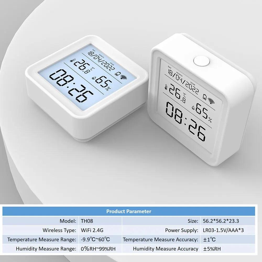 Tuya WiFi Smart Temperature & Humidity Sensor – Hygrometer Thermometer with Backlight, Alexa & Google Assistant Compatible - OneSmartZone