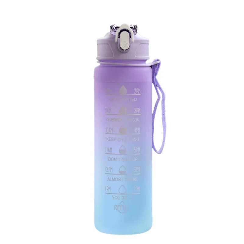 AquaPulse™ – Sports Water Bottle with Time Tracker & Straw - OneSmartZone