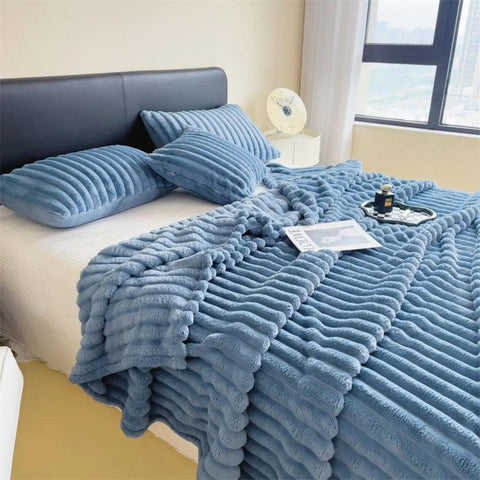 Thick Striped Multifunctional Blanket - OneSmartZone