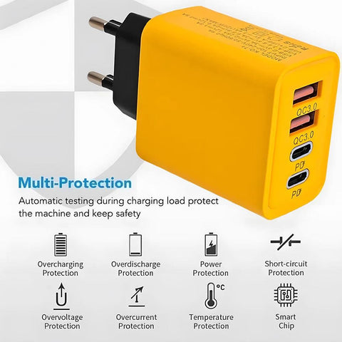 PowerFlow™ 4-Port USB-C PD Fast Charger - OneSmartZone