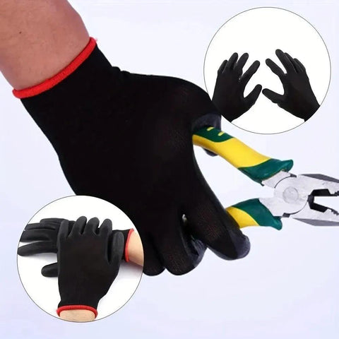 10 Pairs Durable Safety Gloves – Anti-Slip, Wear-Resistant, ESD Protection for Gardening & Woodworking - OneSmartZone