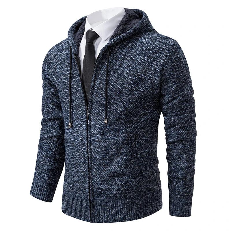 Men's Casual Sports Jacket - Autumn & Winter Fleece Zipper Cardigan with Stand Collar - OneSmartZone