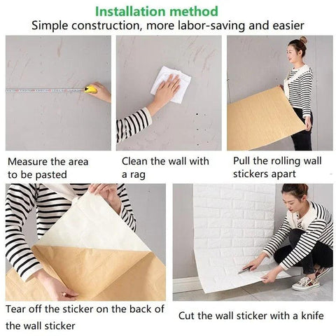 3D Self-Adhesive Brick Wall Stickers - OneSmartZone