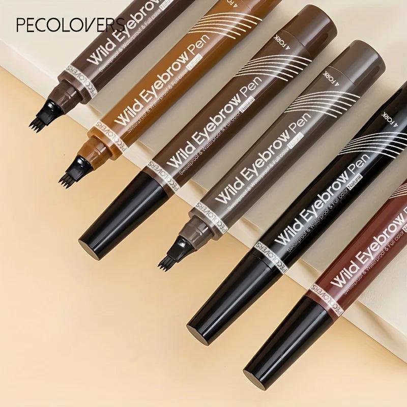 6 Colors Eyebrow Pen - Waterproof 4 Split Tip Eyebrow Tattoo Liquid Pencil - OneSmartZone