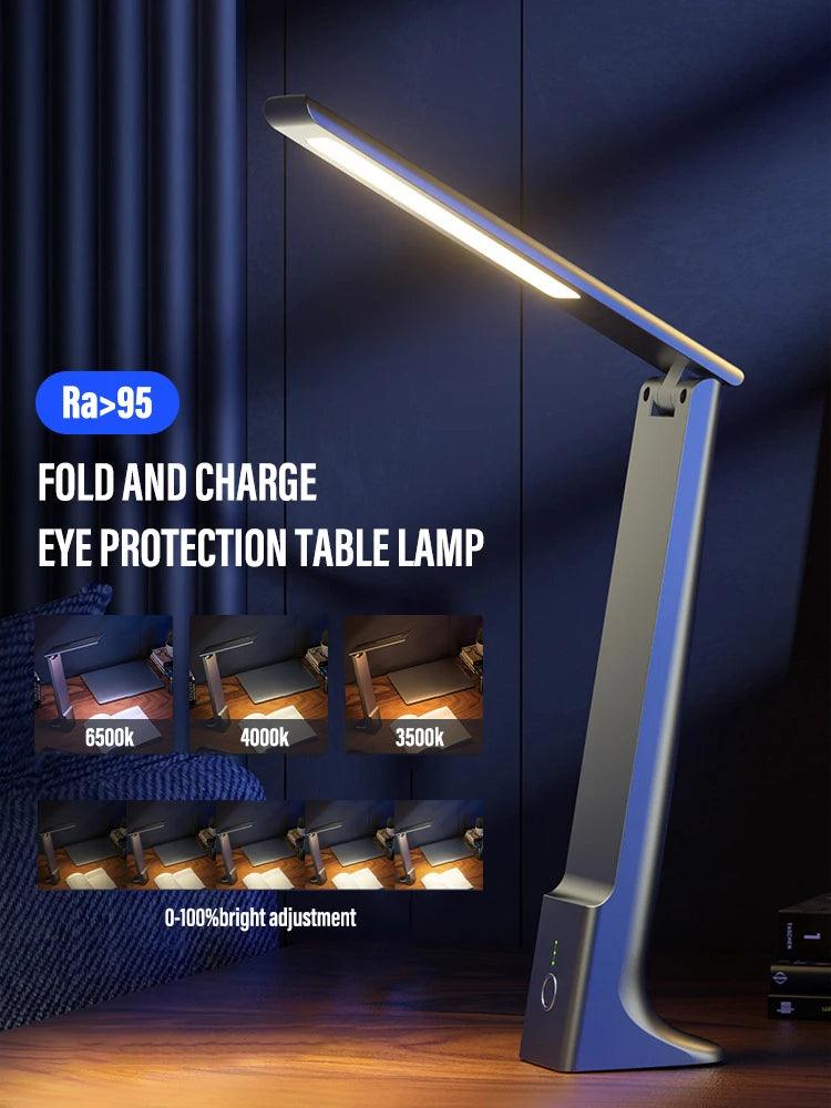 LED Folding Desk Lamp – USB Rechargeable, Touch Control, Dimmable, Eye Protection - OneSmartZone