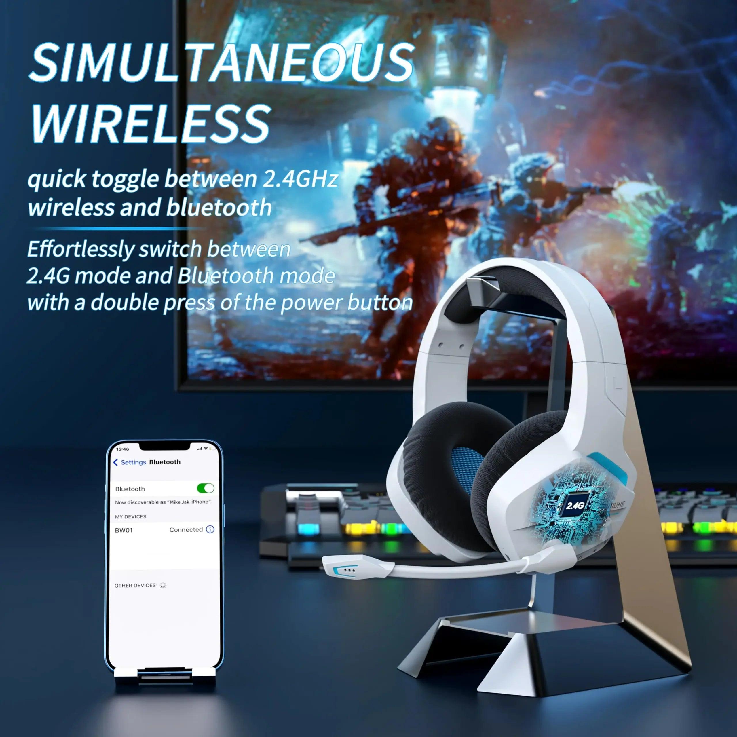 "BINNUNE BW01 Wireless Gaming Headset – Compatible with PC, PS4, PS5, Laptop" - OneSmartZone