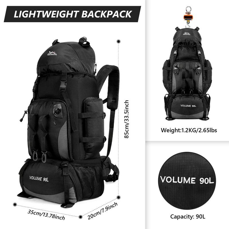 90L Waterproof Hiking & Camping Backpack – Large Capacity Outdoor Travel Rucksack - OneSmartZone