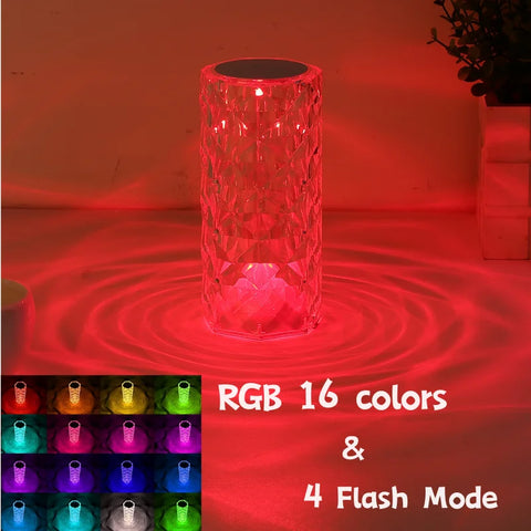 16-Color Crystal Table Lamp – Touch & Remote-Controlled LED Night Light - OneSmartZone