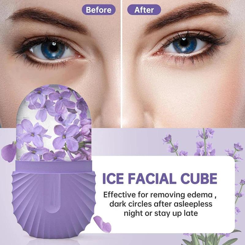 Ice Face Roller & Silicone Ice Cube Mold – Reduce Puffiness & Tighten Pores for Glowing Skin - OneSmartZone