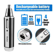 4-in-1 Rechargeable Nose & Beard Trimmer for Men – Ear, Eyebrow & Nose Hair Removal Clean Machine - OneSmartZone