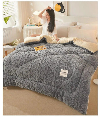 Super Thick Winter Blanket – Artificial Lamb Cashmere Weighted Comforter - OneSmartZone