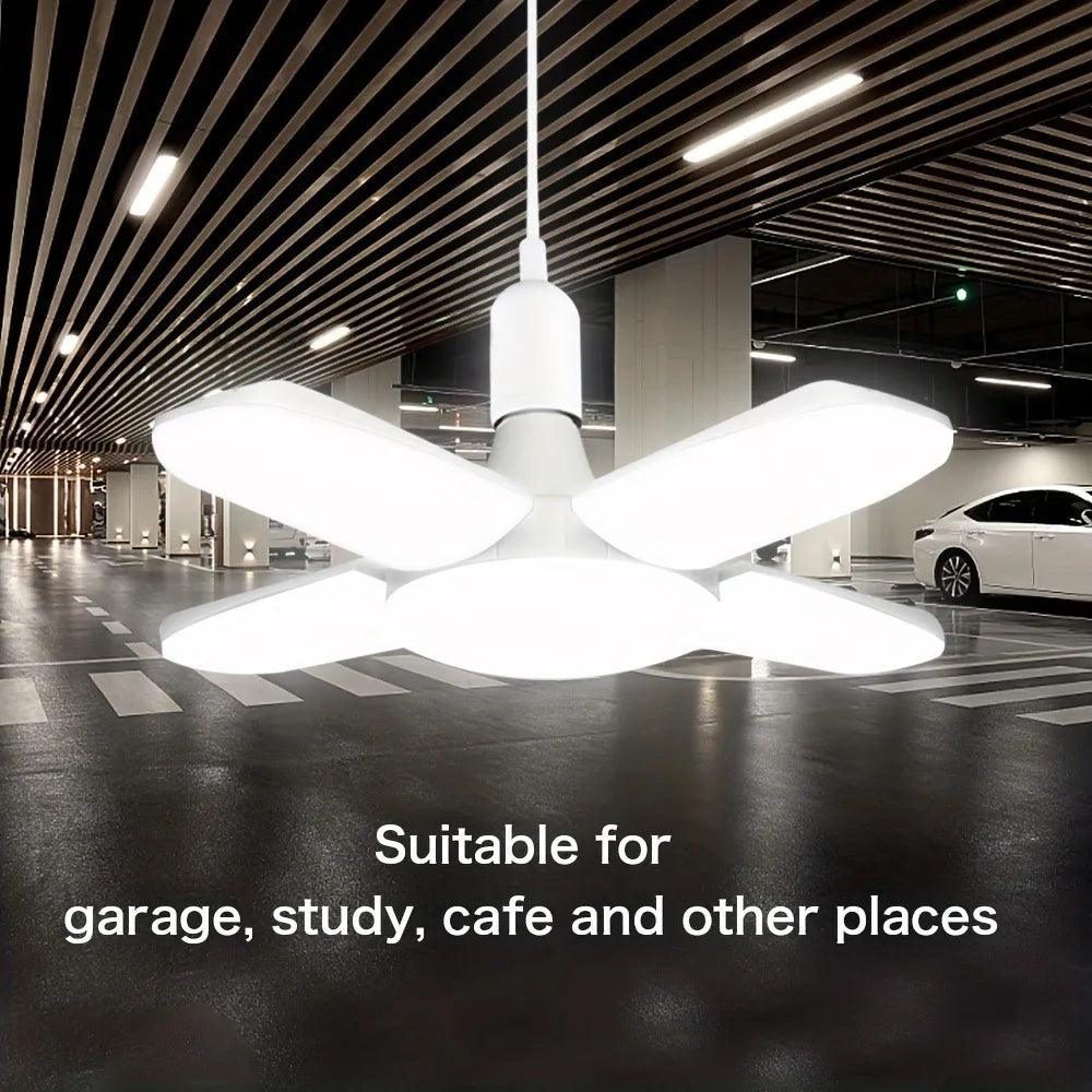 28W Foldable LED Bulb – E27 | 6500K White Light for Home, Warehouse & Garage - OneSmartZone