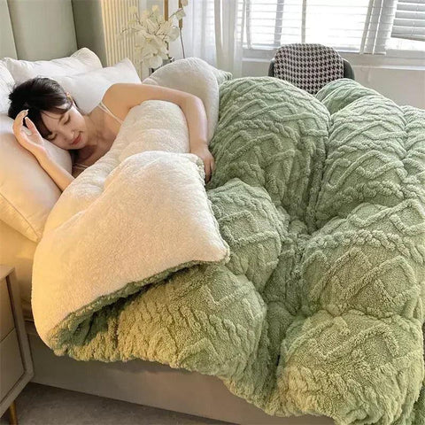 Super Thick Winter Blanket – Artificial Lamb Cashmere Weighted Comforter - OneSmartZone