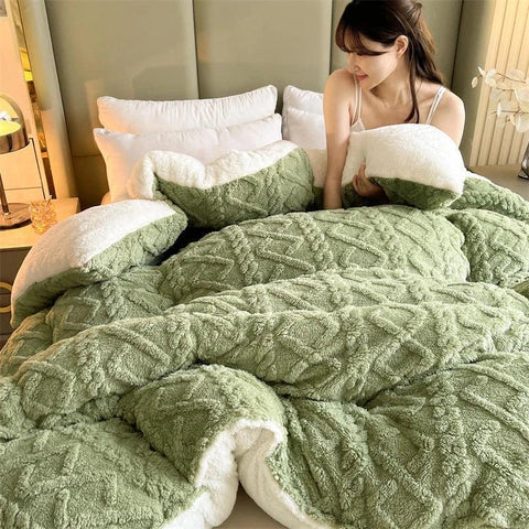 Super Thick Winter Blanket – Artificial Lamb Cashmere Weighted Comforter - OneSmartZone