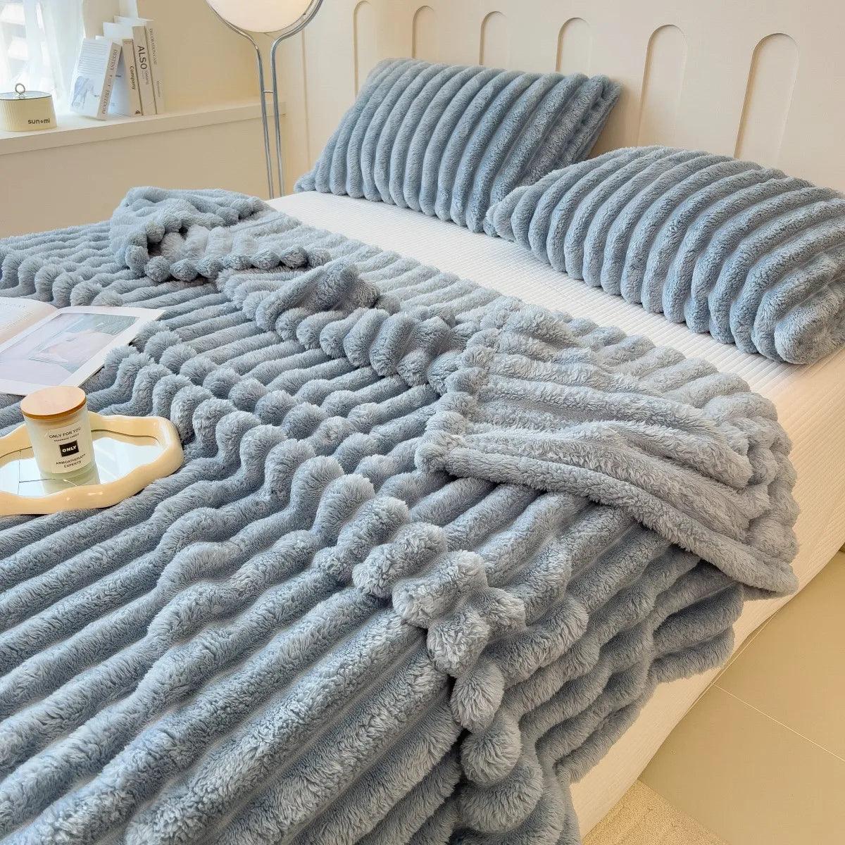 Thick Striped Multifunctional Blanket - OneSmartZone