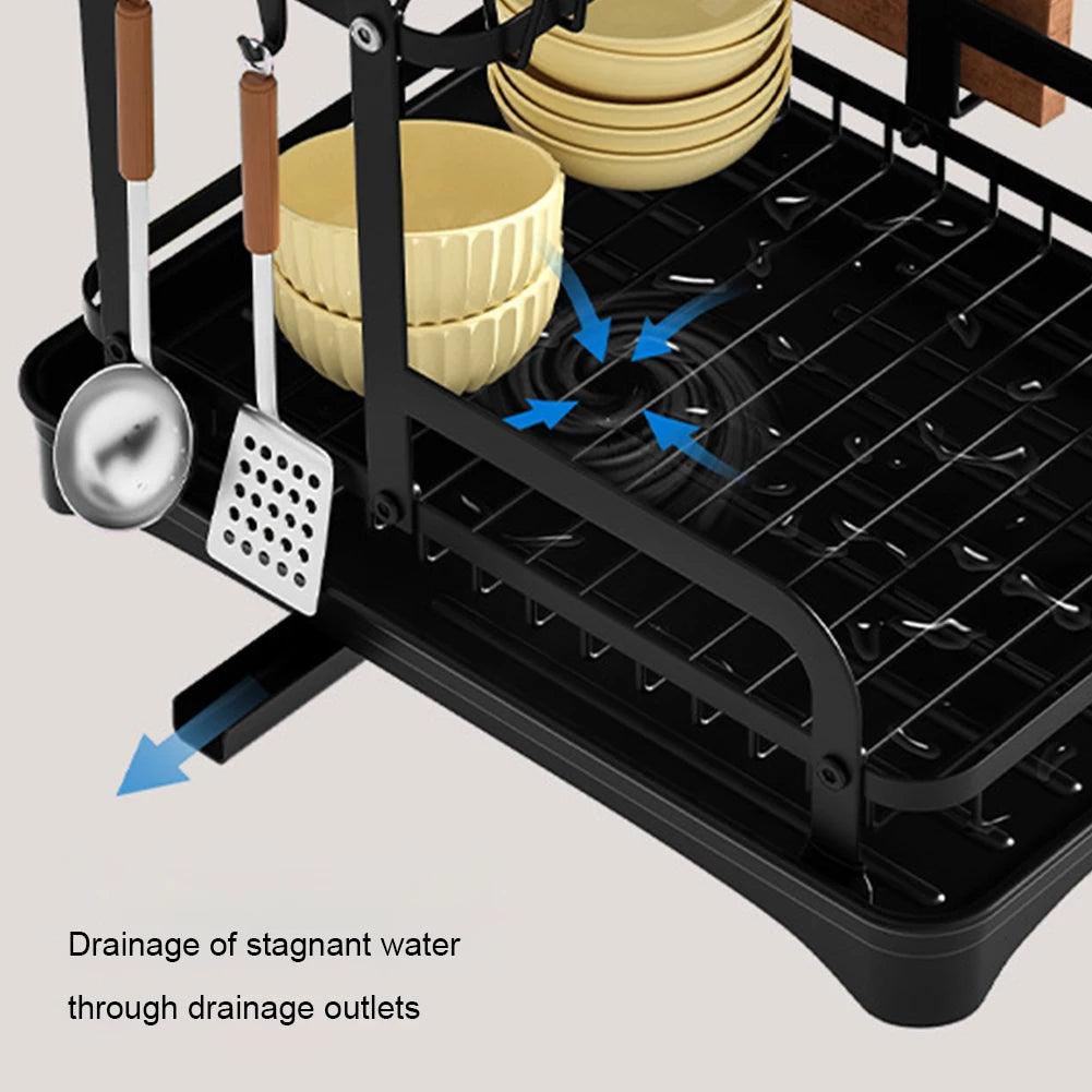 360° Rotating Double-Layer Kitchen Storage & Drying Rack - OneSmartZone