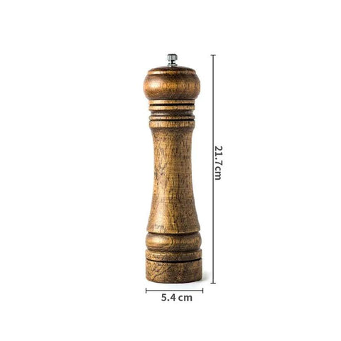 Classical Oak Wood Pepper & Spice Mill Grinder Set - Adjustable Ceramic Grinding Core - OneSmartZone